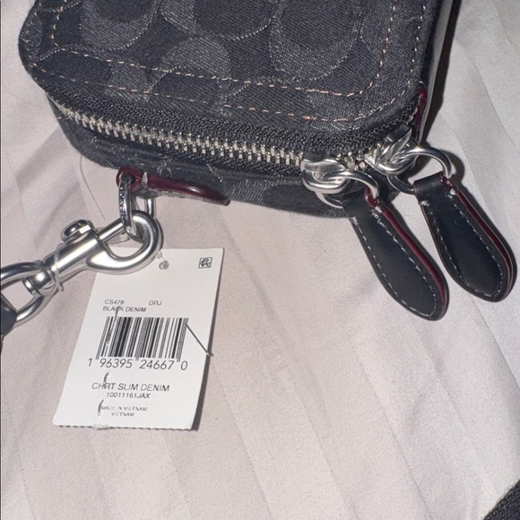 COACH Charter Slim Denim Crossbody Black/Denim NWT Unisex - Picture 6 of 12